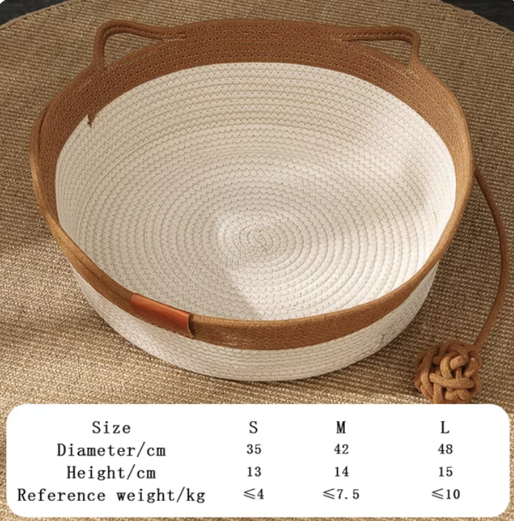 Japanese Round Hand Woven Rattan Cat Beds | BUY BED GET FREE MAT NOW!