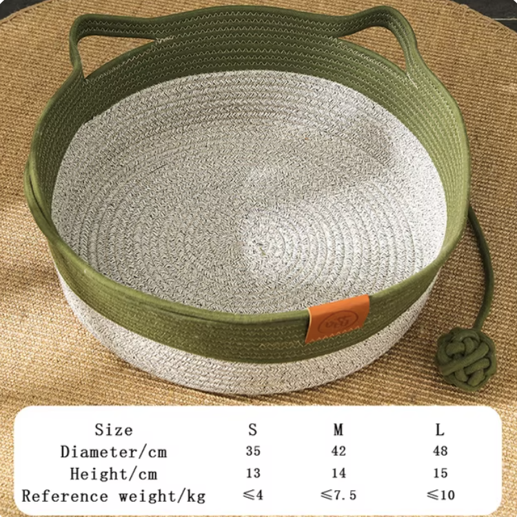 Japanese Round Hand Woven Rattan Cat Beds | BUY BED GET FREE MAT NOW!