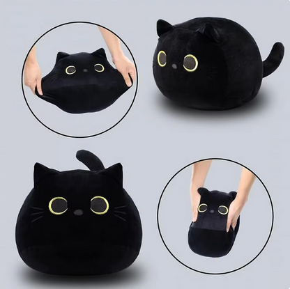 Black cat pillow plush doll