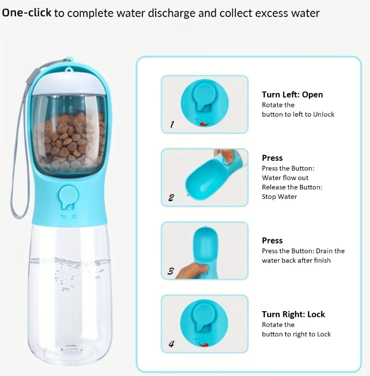 Portable Dog Cat Water Bottle with Storage Food and Water Container | BUY ONE GET ONE 50% OFF