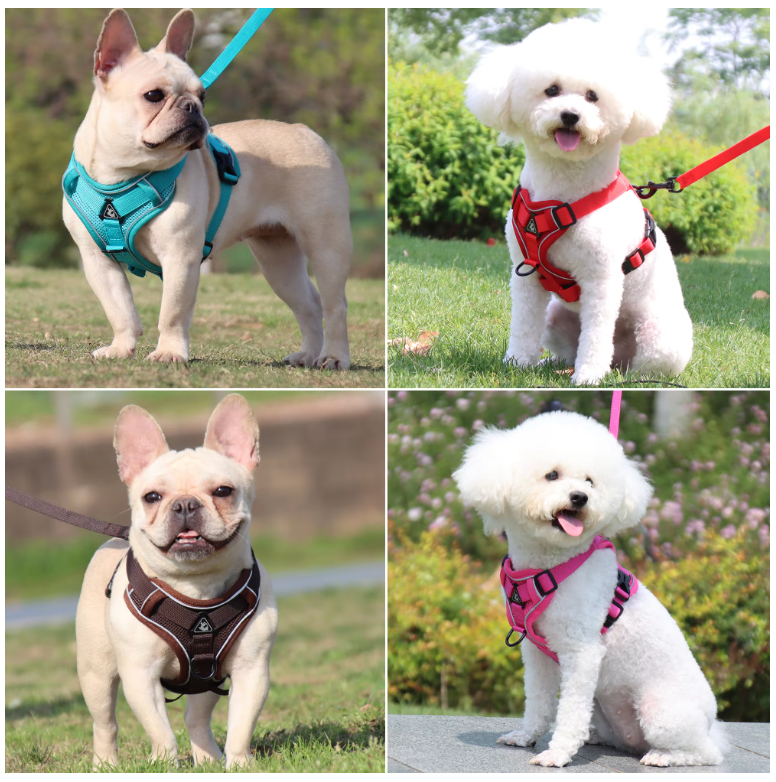 Anti-shedding pet harness reflective breathable dog leash cat leash