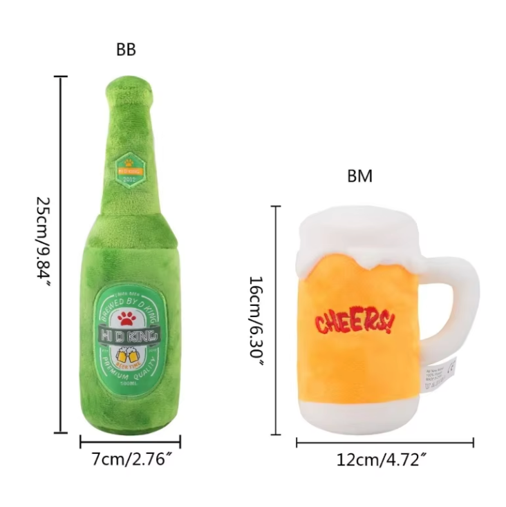 Beer mug beer bottle squeaking sound pet toy