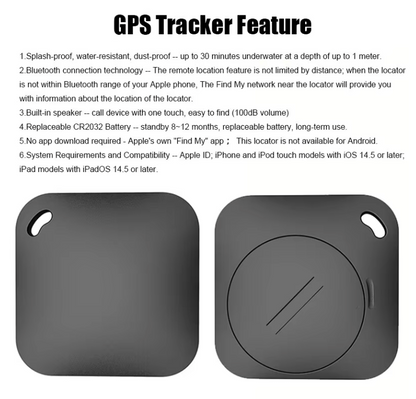 Smart Bluetooth GPS Tracker Work with Apple Find My APP ITag Anti Car Key Pet Kids Finder