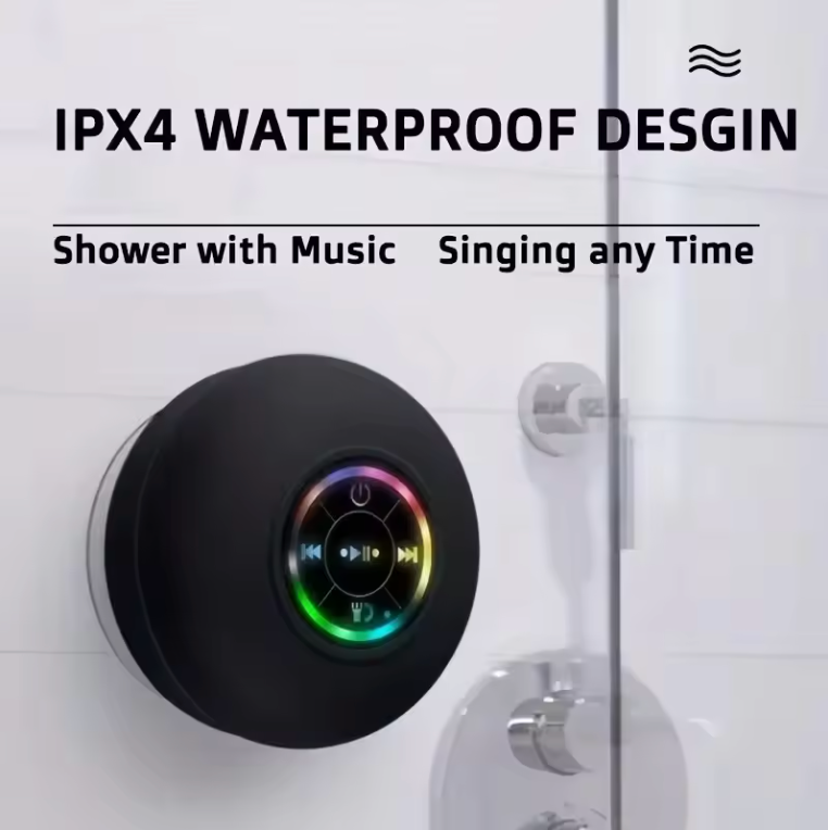 Waterproof Bluetooth Speaker Bathroom LED Light Illuminating