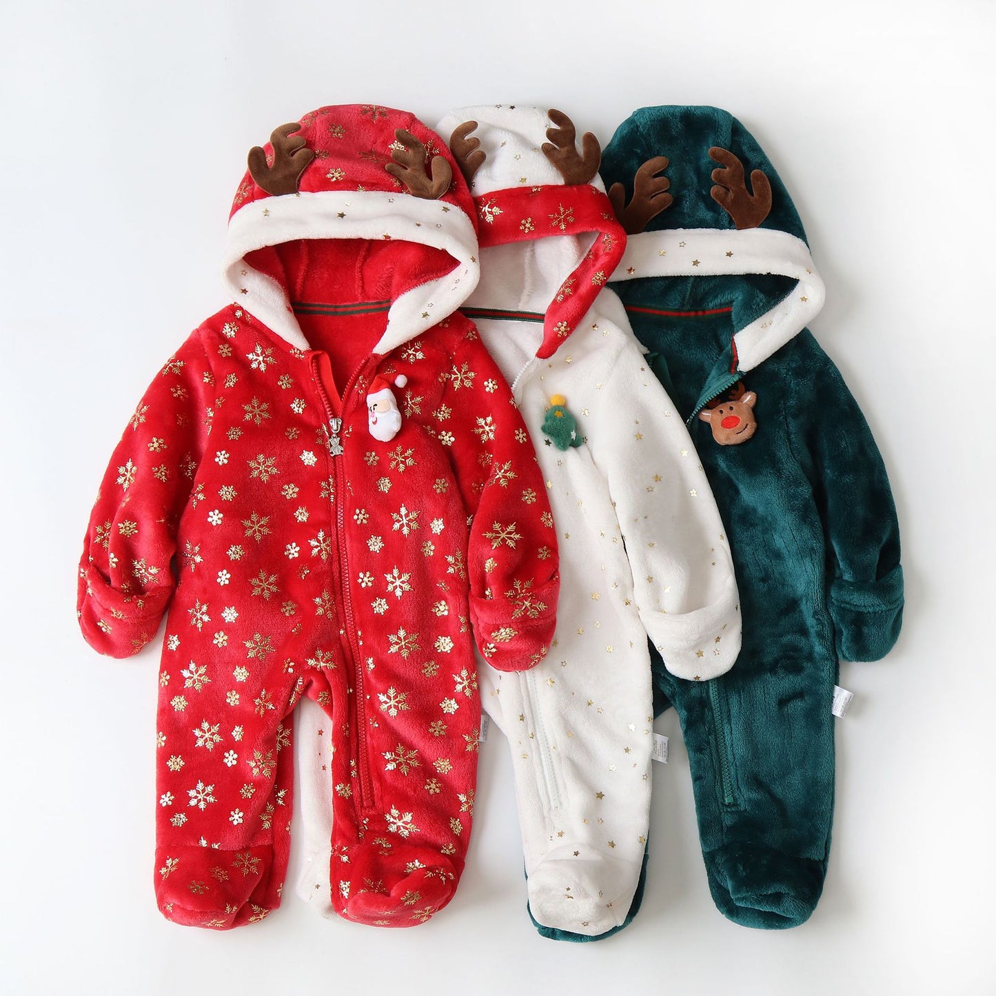 Christmas crawling clothes with feet Newborn baby jumpsuit