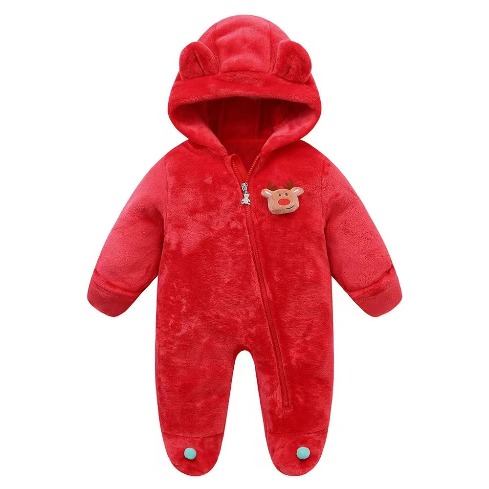 Christmas crawling clothes with feet Newborn baby jumpsuit