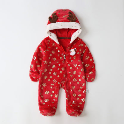 Christmas crawling clothes with feet Newborn baby jumpsuit