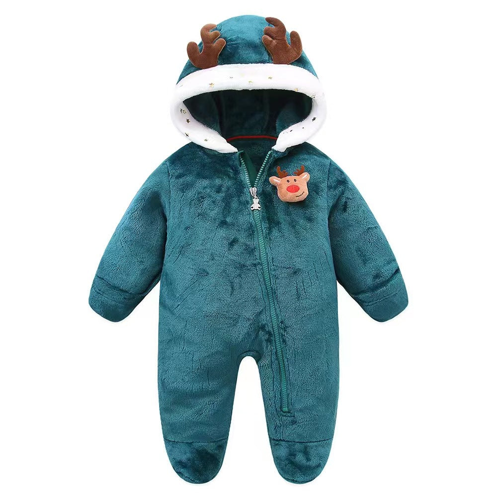 Christmas crawling clothes with feet Newborn baby jumpsuit