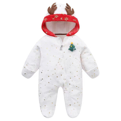 Christmas crawling clothes with feet Newborn baby jumpsuit