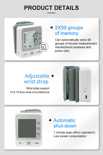 Home wrist electronic sphygmomanometer