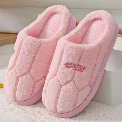 Indoor home men/ women's cute plush cotton slippers winter