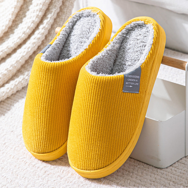 Indoor home men/ women's cute plush cotton slippers winter