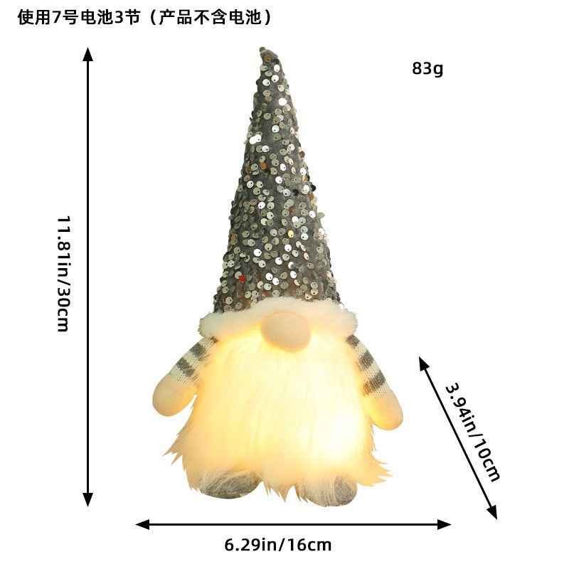 LED Glowing Faceless Gnome Sequins Doll Christmas Decorations | BUY ONE GET ONE 50% OFF